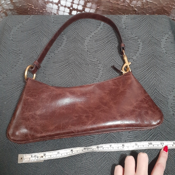 Zara Nwot Faux Leather Chocolate Brown Shoulder Bag - Picture 5 of 16